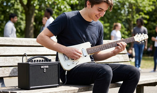 BOSS KATANA-MINI Combo Portátil para Guitarra operação a Pilhas
