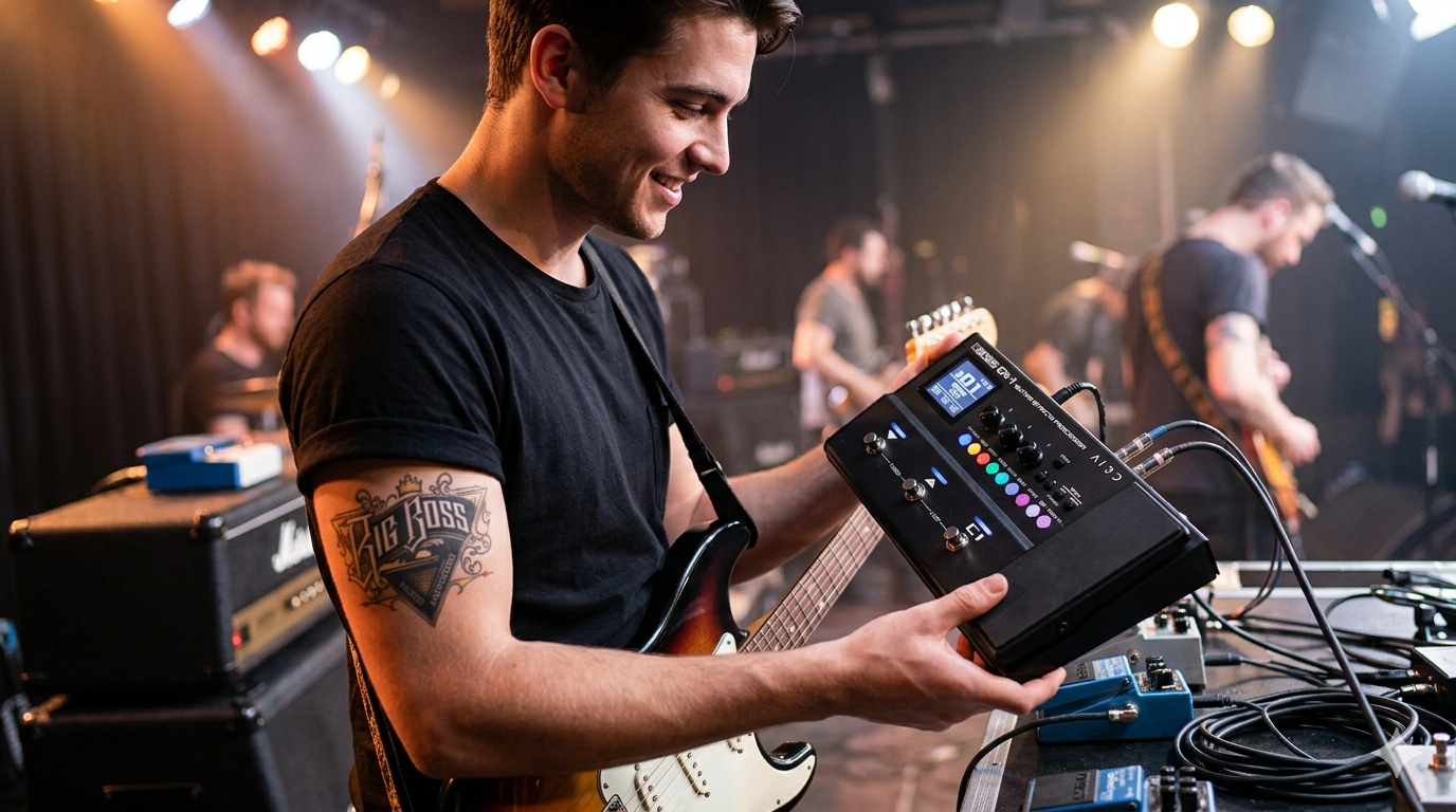 Processador de efeitos ultra-port&aacute;til para guitarra BOSS GX-1
