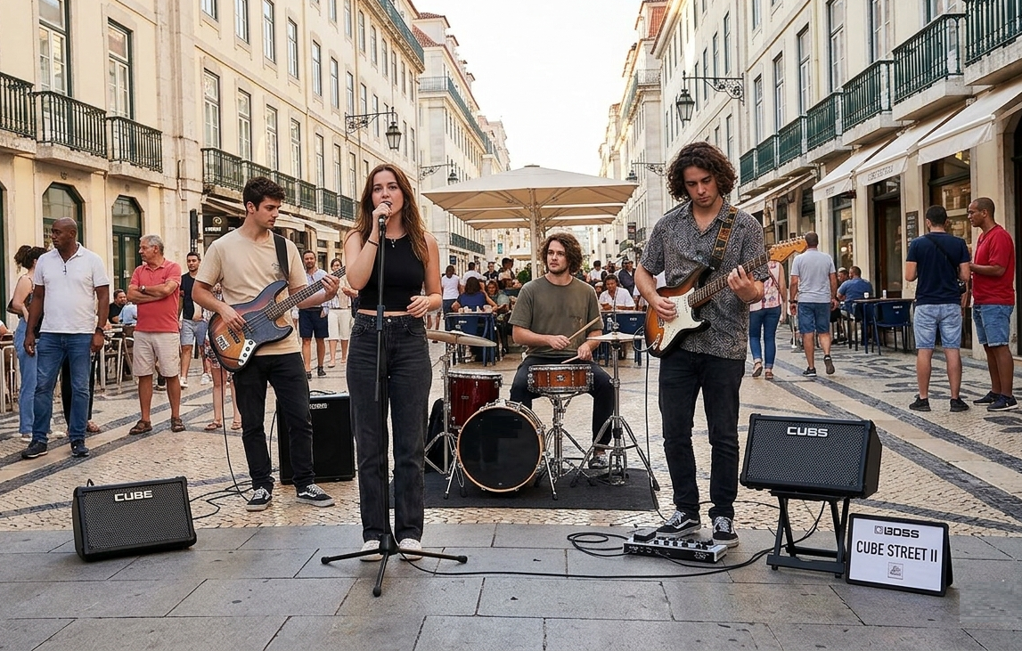 BOSS CUBE STREET II Preta Coluna Amplificada Multi-Aplica&ccedil;&otilde;es