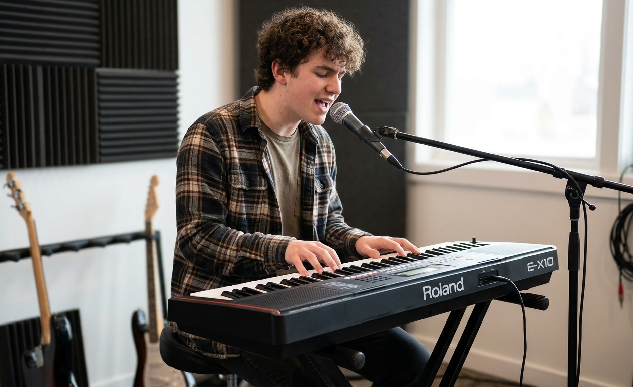 <b>Roland E-X10 PRO Piano Port&aacute;til Inicia&ccedil;&atilde;o com Ritmos 61-teclas</b>