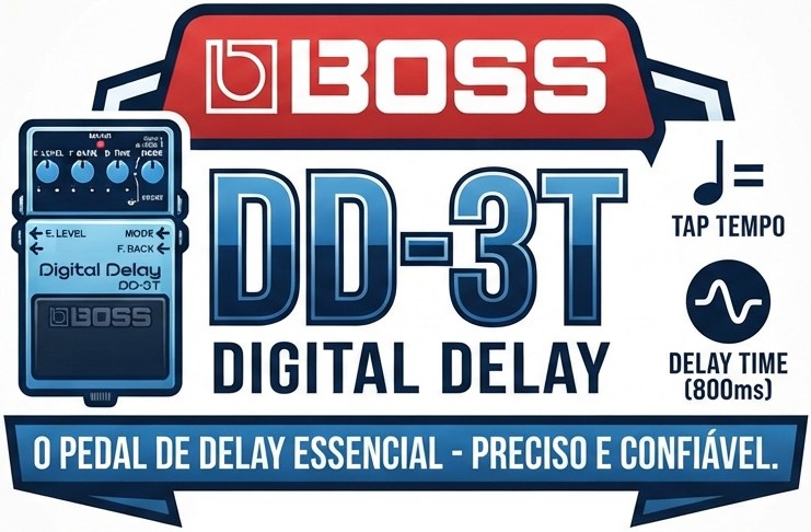 BOSS DD-3T Pedal Compacto Delay Digital para Guitarra El&eacute;trica