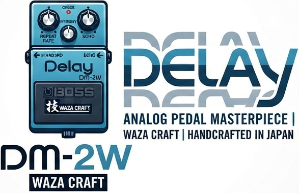 <b>BOSS DM-2W Pedal Delay, Edição Especial BOSS WAZA CRAFT</b>