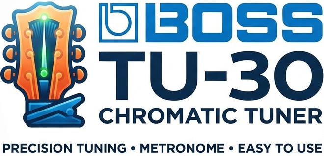 BOSS TU-30 Afinador e Metr&oacute;nomo Crom&aacute;tico para Guitarra El&eacute;trica, Baixo, Ukulele. Violino