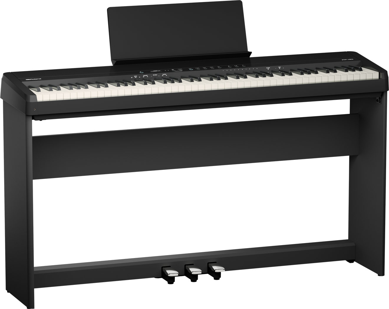 <b>Roland FP-40 BK PRETO + M&Oacute;VEL Roland KSF-40 BK + BARRA PEDAIS Roland KPD-70 BK</b>